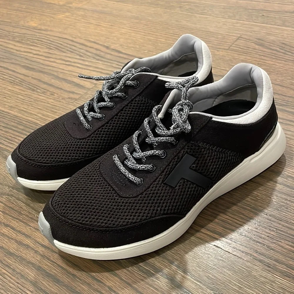 TOMS Arroyo Black Canvas Mesh Retro Inspired Lace Up Sneakers Women 8.5